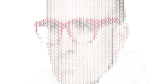 text character halftone effect with the word byol applied to image of dan scott in illustrator