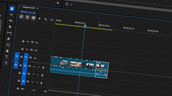 video and audio layers highlighted in premiere pro’s timeline